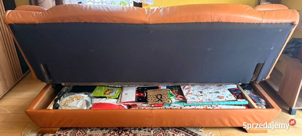 Skórzana sofa rozkładana z funkcją spania Sofy i kanapy Kraków