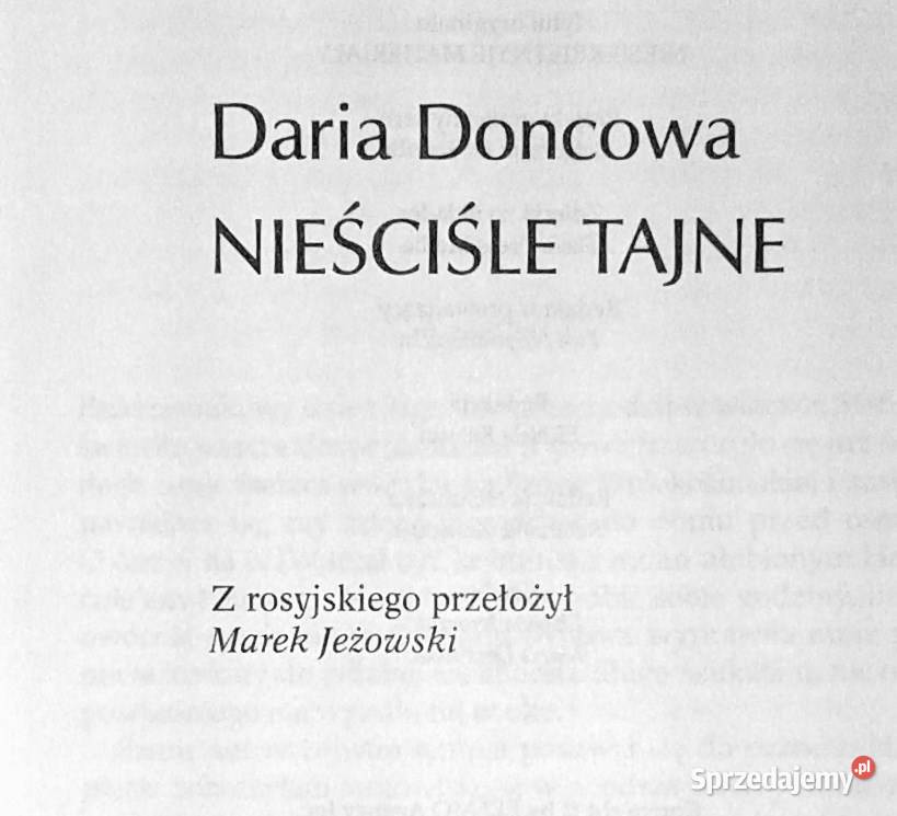 Nieściśle tajne Daria Doncowa Chełm sprzedam