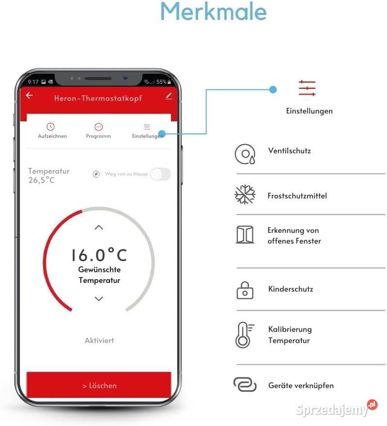 Zigbee 30 Smart głowica termostatyczna Głowice i zawory Jaworzno
