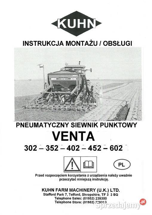 Kuhn Venta Instrukcja obsługi katalog części Szamotuły