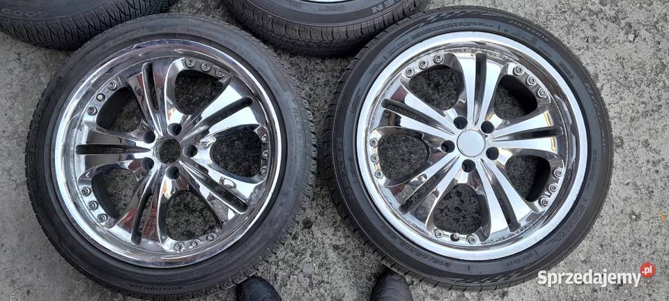 Felgi Chromowane 5x100 18 z rantem z oponami Kwidzyn