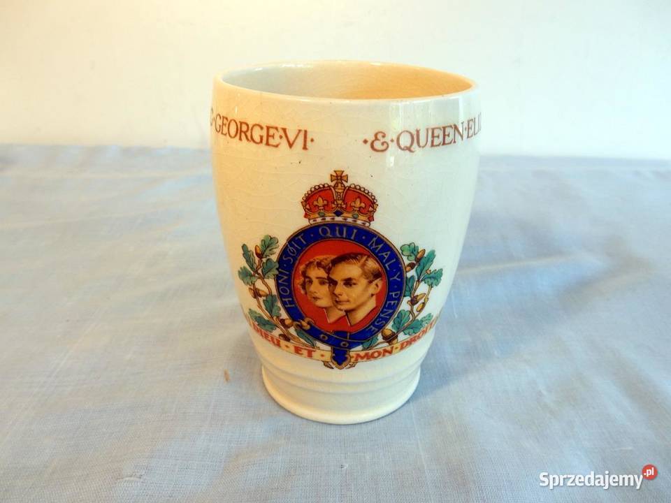George VI i EQUEEN Rodzice Królowej Elżbiety II Porcelana i szkło Piła