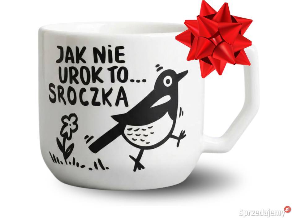 Kubek Ceramiczny Ręcznie Malowany SROCZKA 300ml Dobrzykowice