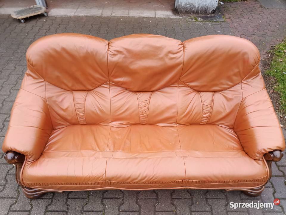 Komplet Wypoczynkowy KLER 3 1 1 i Ława Dąb skóra śląskie Kozy