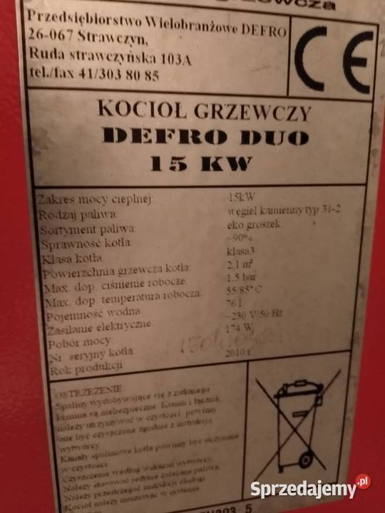 Sprzedam Kocioł Defro Duo 15 kw Dom i Ogród mazowieckie Płock sprzedam