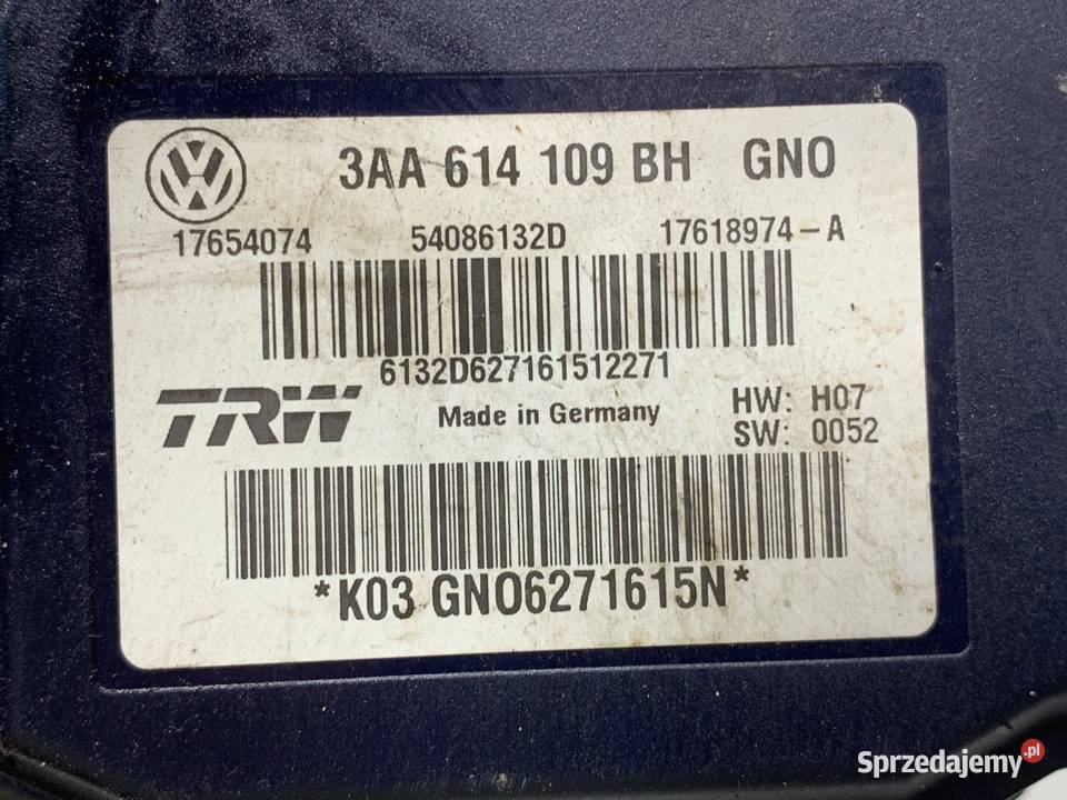 POMPA ABS VW PASSAT B7 3AA614109BH 18 160 1015 podkarpackie