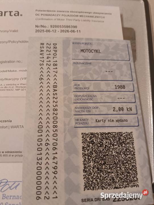 Mz etz 250 białe tablice plus ubezpieczenie Sanok