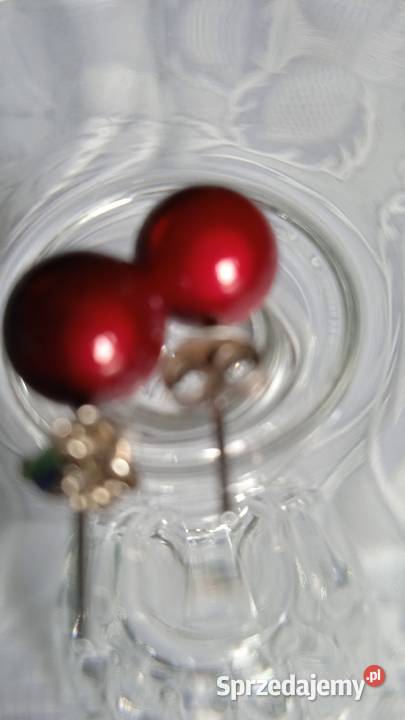 POSREBRZANE KOLCZYKI Z WIŚNIOWEJ PERŁY Piła