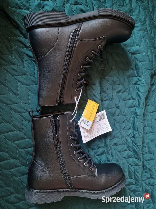 NOWE Botki damskie czarne połyskująceCLEVE Wrocław