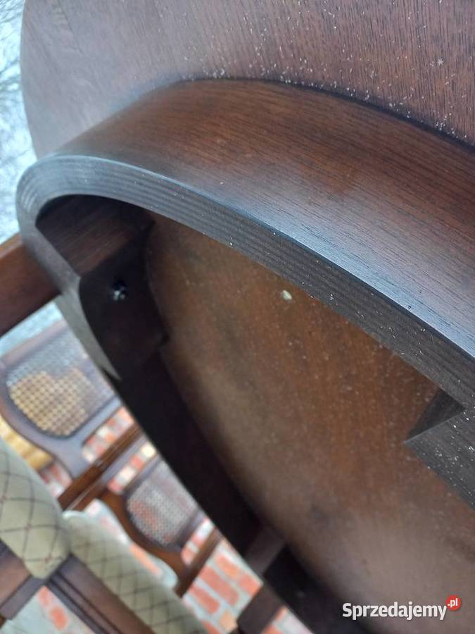 Stół dębowy owalny masywny holenderski 4 krzesła Gawroniec