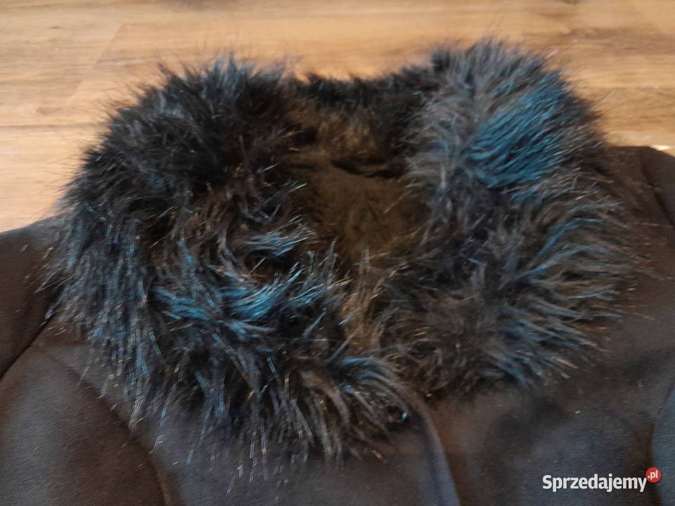 Elegancki czarny kożuch eko damski Kurtki i płaszcze Warszawa