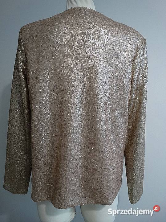 Marynarka Blezer Narzutka Cekinowa Złota Łomża