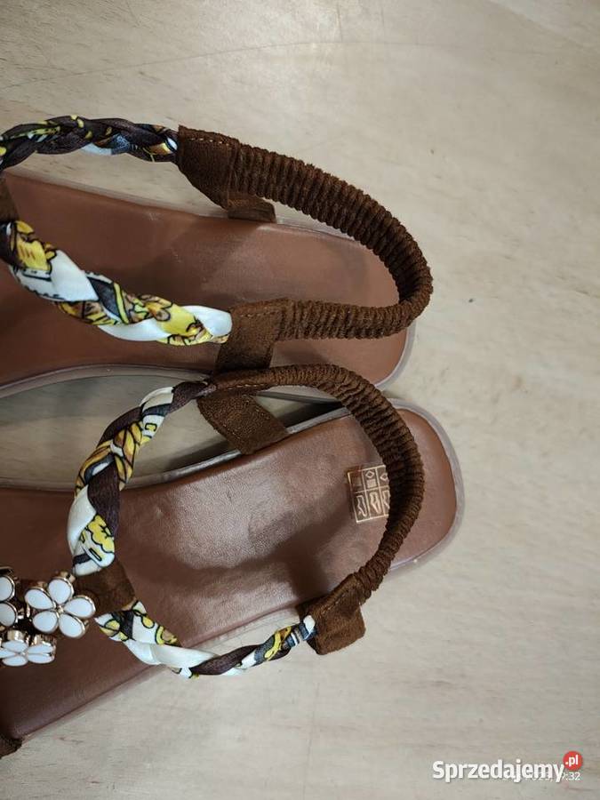 Sandały sandałki damski w stylu Boho z kwiatkami inna Szczecin
