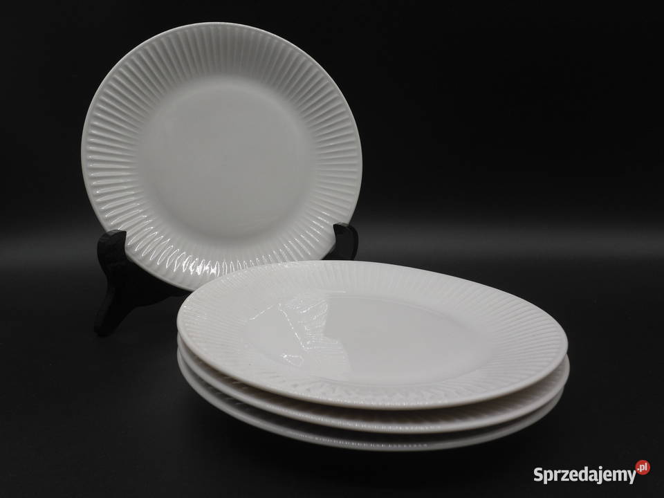 Talerzyki deserowe 4 białe Eschenbach Antyki, Sztuka, Kolekcje Raszków