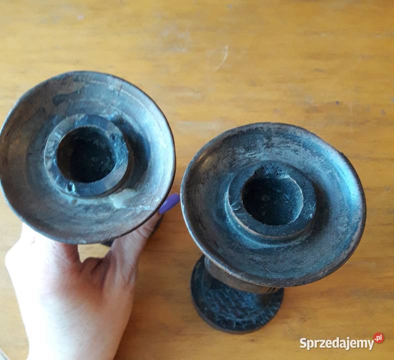 Świeczniki drewniane i słoń zestaw pamiątek z pomorskie Gdynia