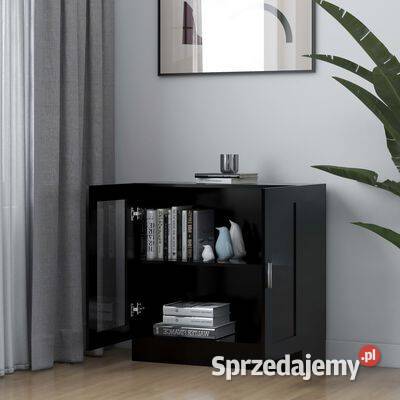 vidaXL Witryna czarna 825x305x80 materiał mazowieckie Warszawa