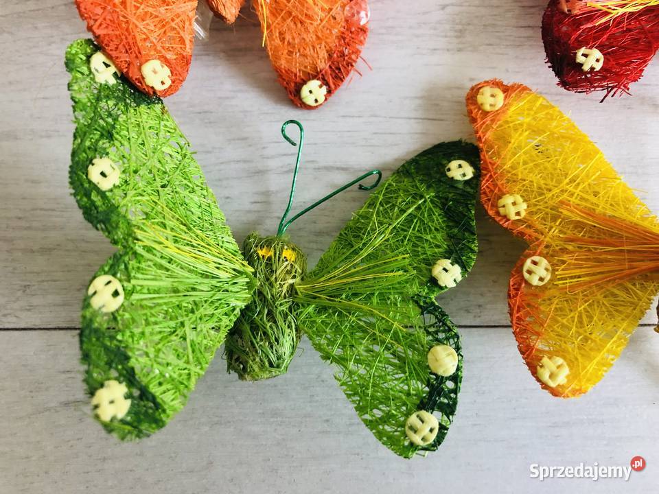 Wielkanoc ozdoby motylki zawieszki 4 sztuki wielokolorowy łódzkie Łódź
