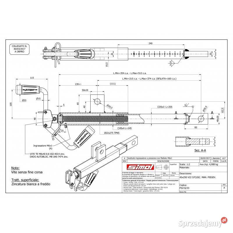 Stopa podporowa 354 mm 500 z ramieniem ruchomym małopolskie Kamionna sprzedam