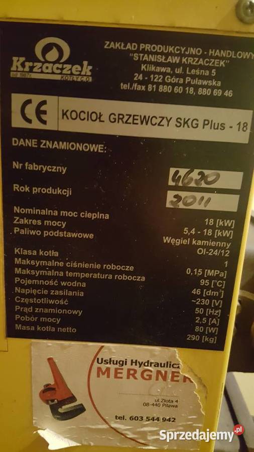 Piec używany Krzaczek 18 kw mazowieckie Wiązowna sprzedam