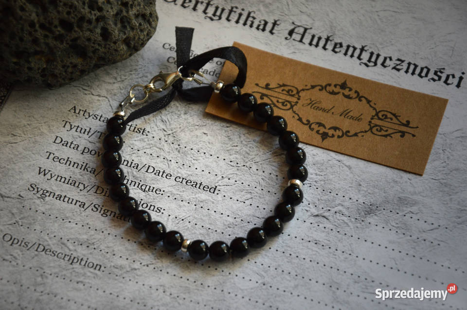Turmalin naturalny czarny Bransoletka Rękodzieło kujawsko-pomorskie Bydgoszcz