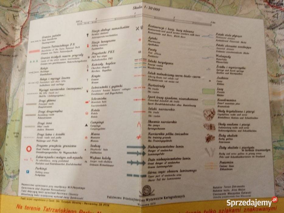 Mapa turystyczna Tatrzańskiego Parku Narodowego Mapy i przewodniki śląskie Dąbrowa Górnicza