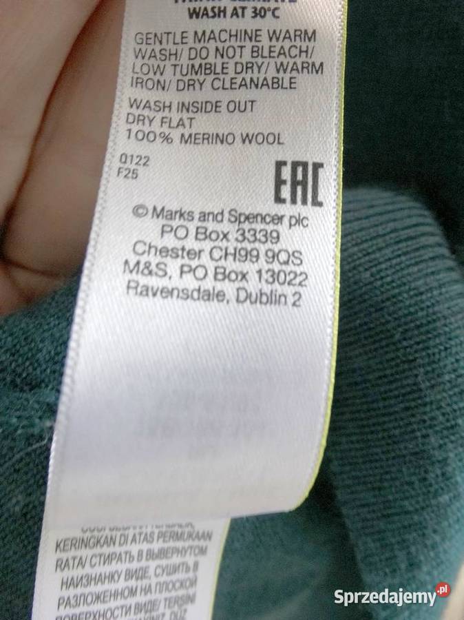Sweter Męski Wełniany 100 Wełna Merino Fine