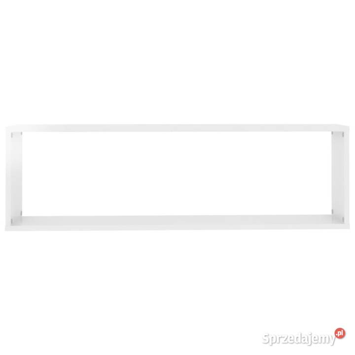 Półki ścienne kostki 4 białe z połyskiem