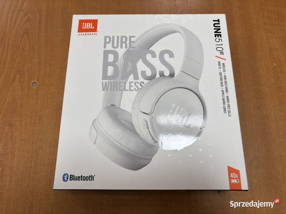 Słuchawki JBL Tune 510BT Białe Pure Bass Słuchawki i głośniki Elbląg