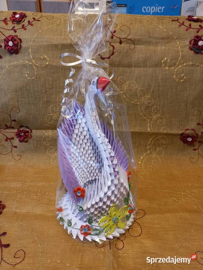 ŁABĘDŹ origami prezent dekoracja rękodzieło Puławy