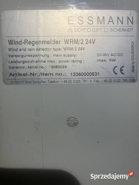Detektor wiatrudeszczu ESSMANN Dębica