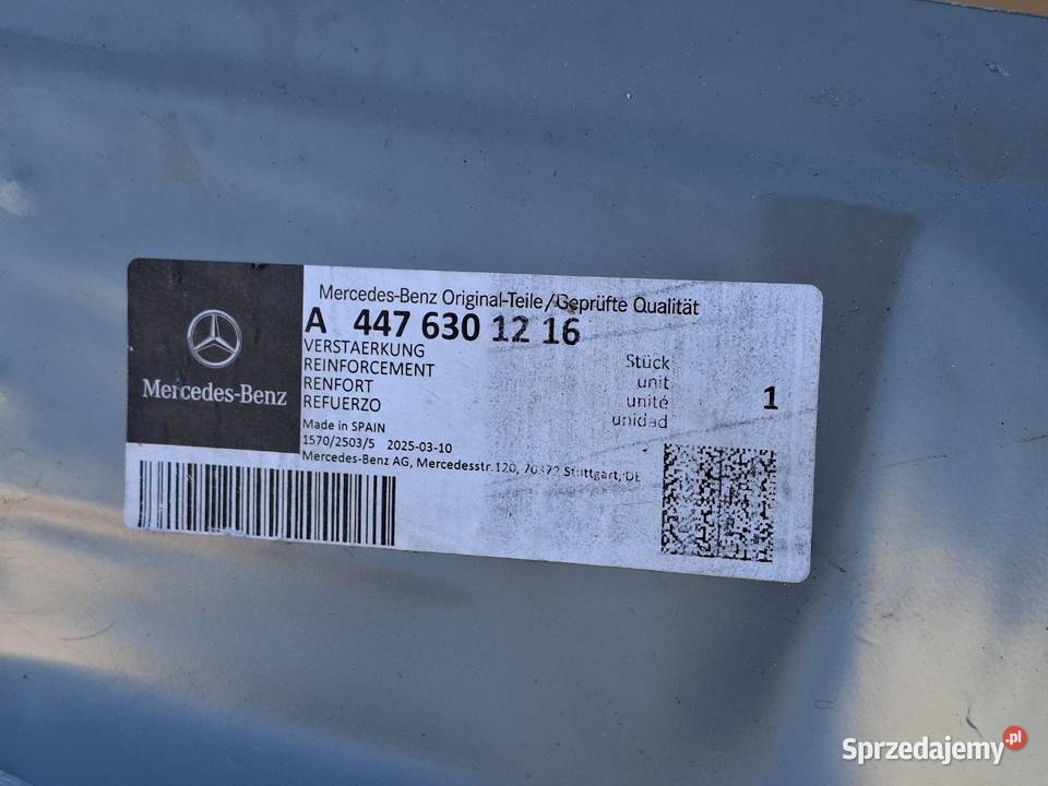 MERCEDES VITO VKLASA W447 POSZYCIE PASA LEWY TYŁ Bieleń
