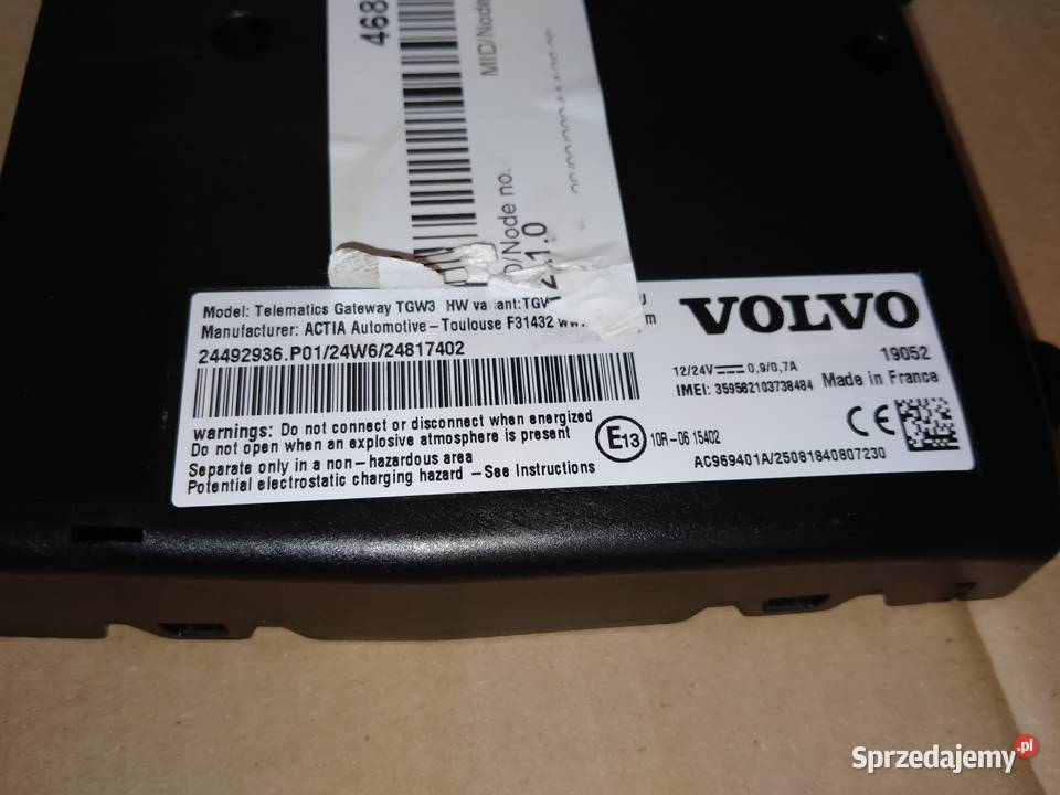 VOLVO FH MODUŁ TELEMATICS TGW3 24492936