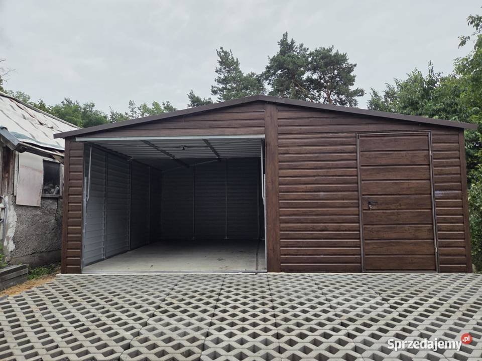 Garaż blaszany dwustanowiskowy 66 brama uchylna sprzedam