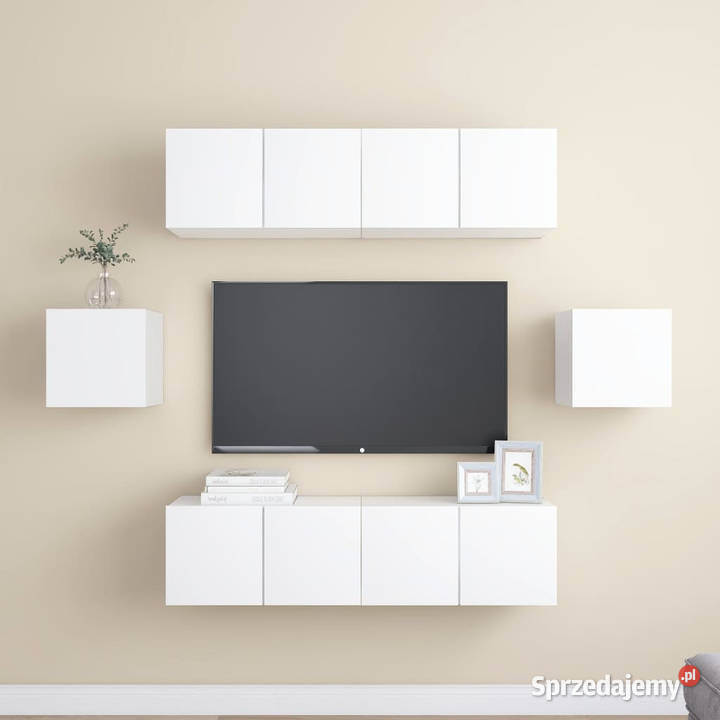 6cz zestaw szafek TV biały materiał Meble mazowieckie Warszawa