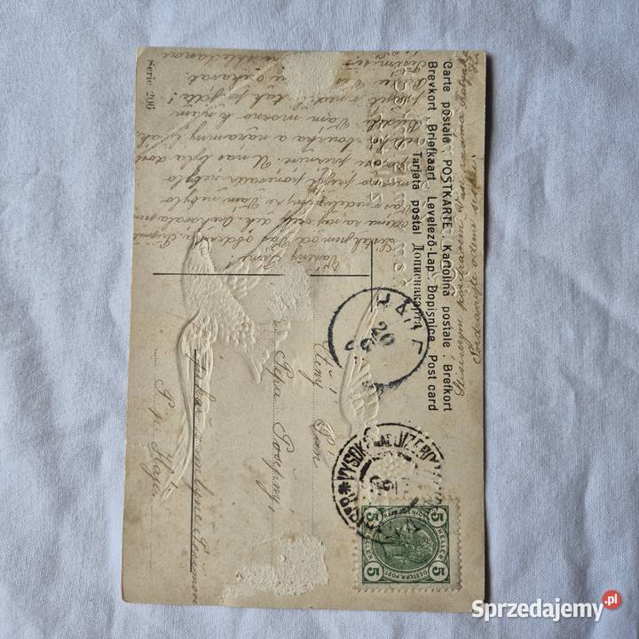 Stara pocztówka unikat tłoczona