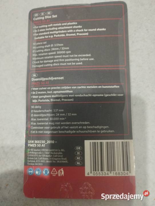 Parkside zestaw tarcz tnących 2432mm Nowy kujawsko-pomorskie Warlubie