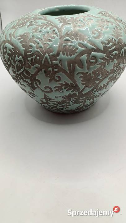 Wazon ceramiczny ornamentowy częściowo