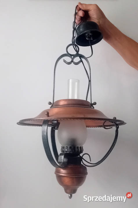 Rustykalna lampa wisząca retro żyrandol naftowy zachodniopomorskie Koszalin