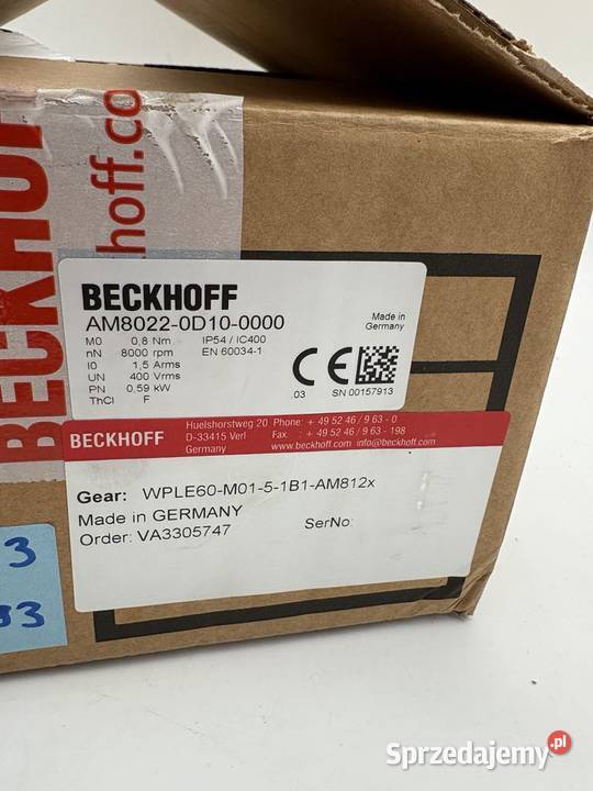 Beckhoff AM80220D100000 Servomotor Warszawa