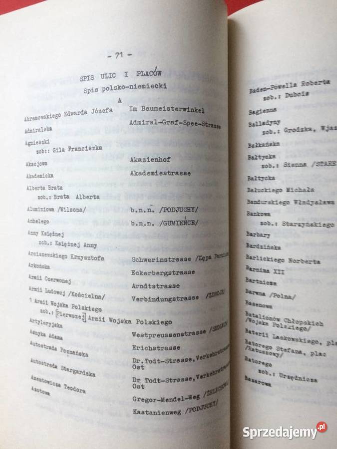 2870 Nazewnictwo Geograficzne Miasta Szczecina zachodniopomorskie Szczecin sprzedam