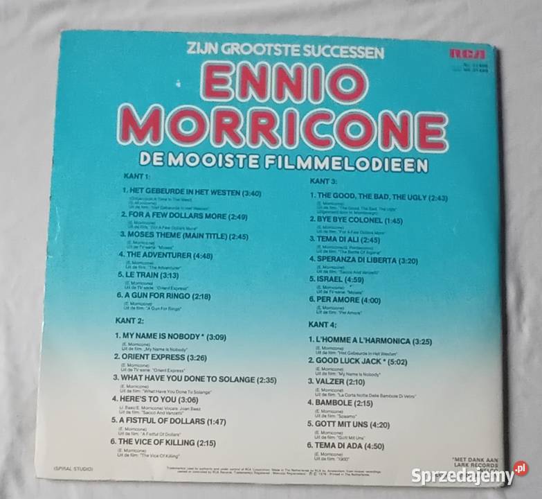 Ennio Morricone Zijn Grootste Successen 2xLP RCA Koźminek
