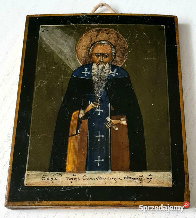 Ikona Święty Sergiusz z Radoneża XIX wiek 0107 Warszawa