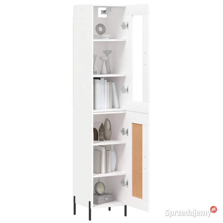 Wysoka szafka biała 345x34x180 materiał Warszawa