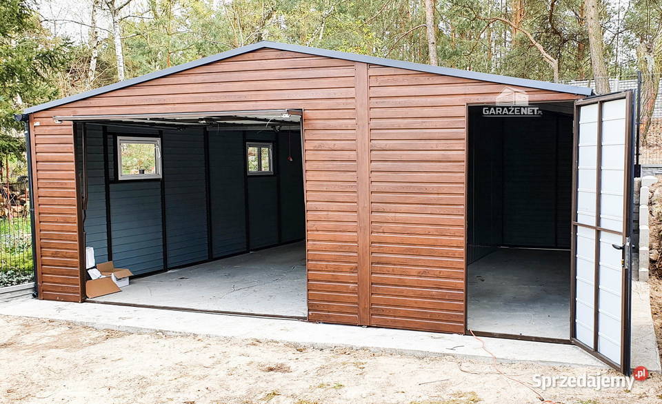 GARAŻ BLASZANY 6m x 58m DWUSPAD BRAMA DRZWI OKNO Łapanów
