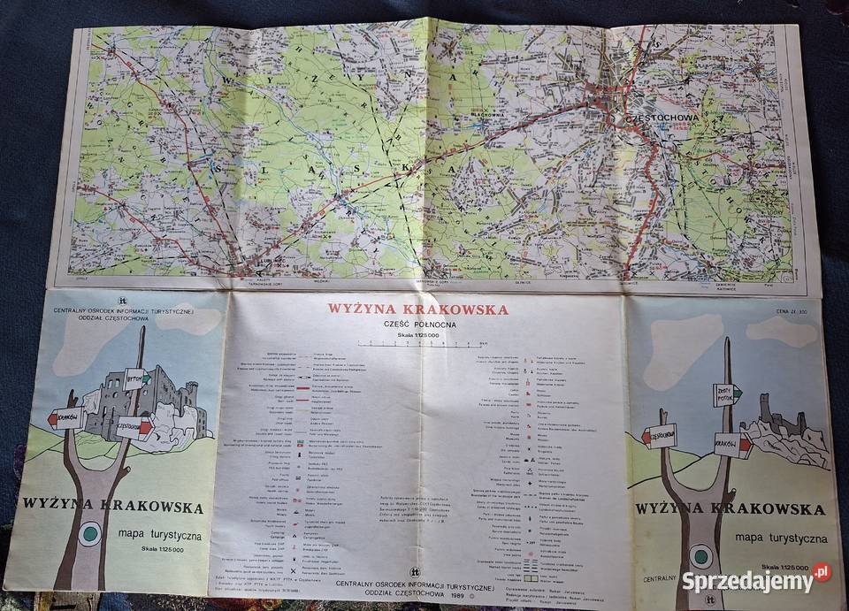 Wyżyna Krakowska mapa turystyczna 1125 000 Kultura i Rozrywka małopolskie Kraków