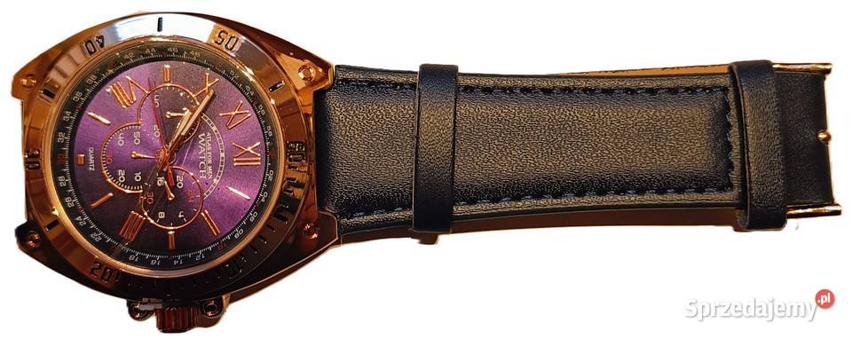NOWY Zegarek męski ze skórzaną bransoletką Brwinów
