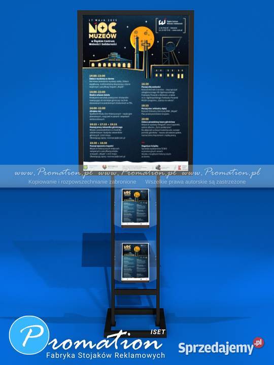Czarny stand reklamowy na plakat A1 z