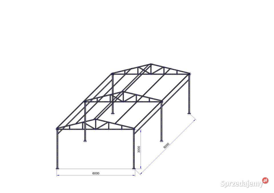 Konstrukcja Stalowa 6x6 m Hala Wiata Garaż Rawa Mazowiecka