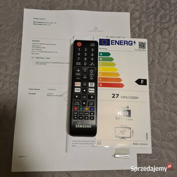 Samsung 32 calemodel 2025 gwarancja do 2027 roku sprzedam