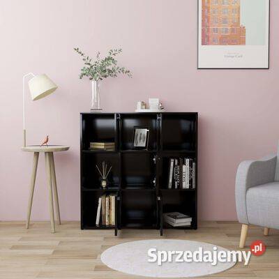 Regał na książki czarny 90x30x90 materiał Warszawa